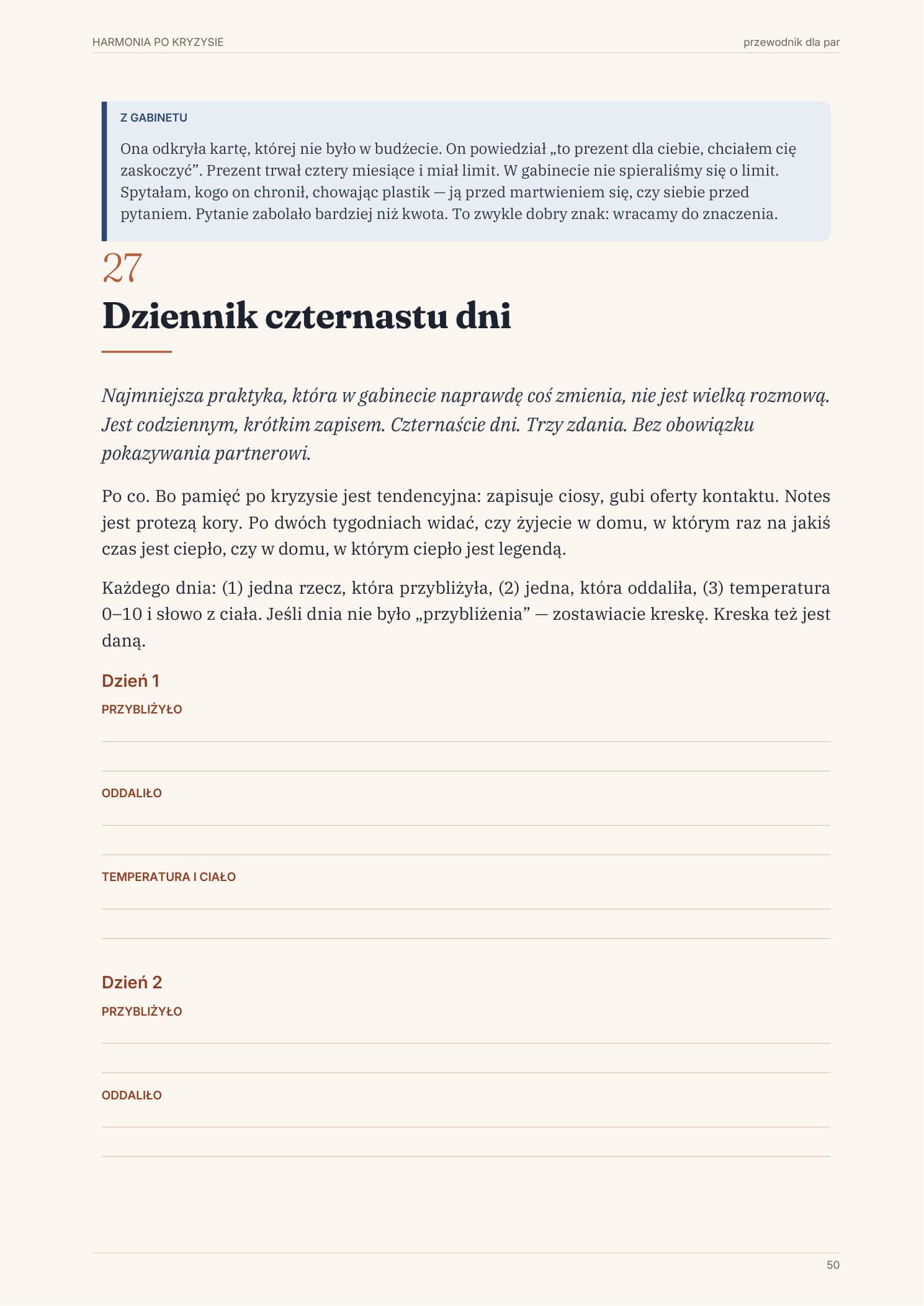 Praktyczny dziennik z miejscem na codzienne notatki